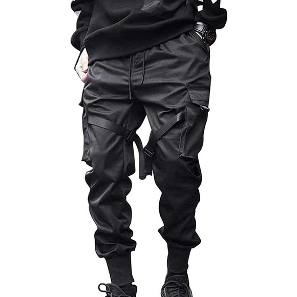 New Mens Cargo Multi Pocket Utility Drawstring Pants Multiple Sizes - Picture 1 of 1